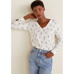 Mango - Bluzka Vegas. Szare bluzki z odkrytymi ramionami Mango, l, z tkaniny, casualowe. Za 119,90 zł.