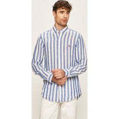 Polo Ralph Lauren - Koszula. Niebieskie koszule męskie Polo Ralph Lauren, s, bez wzorów, ze lnu, casualowe, polo, z długim rękawem. W wyprzedaży za 479,90 zł.