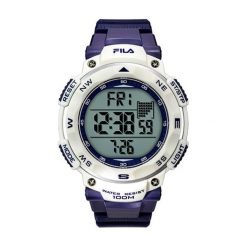 Zegarek "FILA38-824-101" w kolorze fioletowo-białym. Białe, cyfrowe zegarki męskie marki Fila, sztuczne. W wyprzedaży za 119,95 zł.