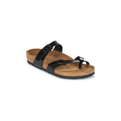 Klapki Birkenstock MAYARI. Czarne klapki damskie Birkenstock, bez wzorów, bez obcasa. Za 263,20 zł.