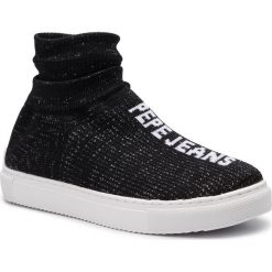 Sneakersy PEPE JEANS - Adams Sock PLS30926 Black 999. Czarne półbuty damskie Pepe Jeans, na co dzień, bez wzorów, z jeansu, bez obcasa, na płaskiej podeszwie, bez zapięcia. W wyprzedaży za 209,00 zł.
