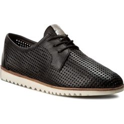 Półbuty TAMARIS - 1-23603-28 Black 001. Czarne półbuty damskie skórzane Tamaris, na płaskiej podeszwie. W wyprzedaży za 219,00 zł.