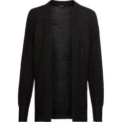 Sweter bez zapięcia z połyskiem bonprix czarny. Czarne swetry damskie marki bonprix, bez wzorów, z dzianiny, bez rękawów, długie, bez kaptura. Za 54,99 zł.