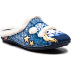 Kapcie MANITU - 320557 Azul 5. Niebieskie klapki damskie marki Manitu, bez wzorów, z tworzywa sztucznego, bez obcasa. Za 129,00 zł.