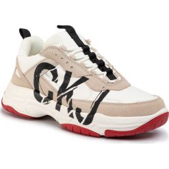 Sneakersy CALVIN KLEIN JEANS - Marleen B4R0869 Bright White/Stone. Brązowe półbuty damskie Calvin Klein Jeans, z jeansu. Za 639,00 zł.