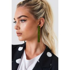 Kolczyki damskie: NA-KD Accessories Kolczyki z kolorową belką – Green