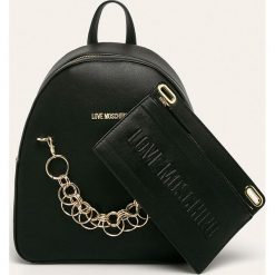 Love Moschino - Plecak. Czarne plecaki damskie Love Moschino, bez wzorów, ze skóry, eleganckie. W wyprzedaży za 679,90 zł.