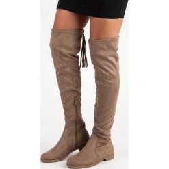 Buty zimowe damskie: ZAMSZOWE MUSZKIETERKI