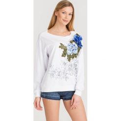 BLUZA MY TWIN Twinset. Białe bluzy damskie Twinset, s, z nadrukiem, z elastanu, bez rękawów, bez kaptura. Za 461,30 zł.