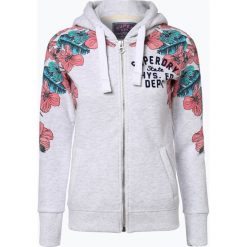 Superdry - Damska bluza rozpinana, szary. Szare bluzy rozpinane damskie Superdry, xl, w kwiaty. Za 299,95 zł.