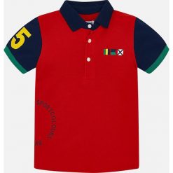 Mayoral - Polo dziecięce 92-134 cm. Białe t-shirty chłopięce Mayoral, z nadrukiem, z elastanu, z krótkim rękawem. W wyprzedaży za 69,90 zł.