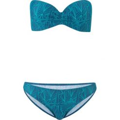 Bikini na fiszbinach (2 części) bonprix niebiesko-turkusowy z nadrukiem. Stroje kąpielowe damskie bonprix. Za 79,99 zł.