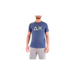 T-shirty z krótkim rękawem Sun68 T19151. Niebieskie t-shirty męskie SUN68, s, bez wzorów, bez kołnierzyka, krótkie. Za 198,01 zł.