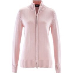 Golfy damskie: Sweter rozpinany bonprix pastelowy jasnoróżowy