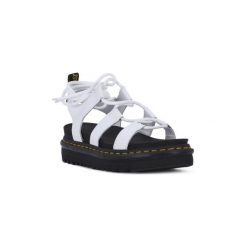 Sandały Dr Martens SANDAL NARTILLA. Białe sandały damskie Dr. Martens, bez wzorów, bez obcasa, bez zapięcia. Za 499,16 zł.