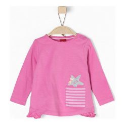 S.Oliver T-Shirt Dziewczęcy 74 Różowy. Różowe bluzki dziewczęce marki S.Oliver, z długim rękawem. W wyprzedaży za 49,00 zł.