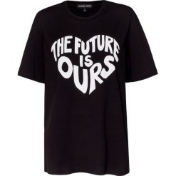 T-shirt MARKUS LUPFER ERIN THE FUTURE IS OURS. Czarne bluzki damskie Markus Lupfer, z nadrukiem, z bawełny, z okrągłym kołnierzem. W wyprzedaży za 244,00 zł.