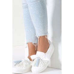 Tenisówki damskie: Biało-Niebieskie Slip On Three Rain
