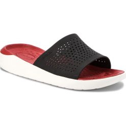Klapki CROCS - Literide Slide 205183 Black/White. Czarne klapki damskie Crocs, bez wzorów, z tworzywa sztucznego, bez obcasa. W wyprzedaży za 159,00 zł.