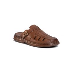 Lasocki for men MI08-C720-715-01 Camel. Brązowe kapcie męskie Lasocki For Men, ze skóry. Za 119,99 zł.