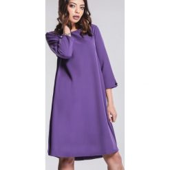 Fioletowa Sukienka Superficially. Fioletowe sukienki damskie other, s, bez wzorów, z tkaniny, z okrągłym kołnierzem, bez rękawów, mini, trapezowe. Za 74,99 zł.