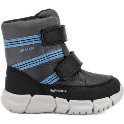 Geox buty zimowe chłopięce Flexyper 24 szaro-niebieskie. Szare buty chłopięce zimowe Geox, bez zapięcia. Za 349,00 zł.