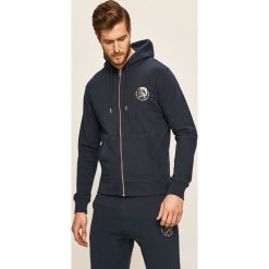 Diesel - Bluza. Niebieskie bluzy męskie Diesel, xl, z nadrukiem, z bawełny, z kapturem, bez rękawów, z kapturem. W wyprzedaży za 269,90 zł.