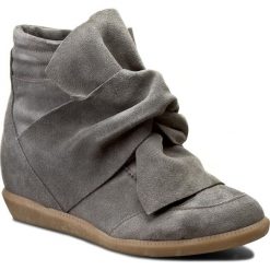 Botki BRONX - 46922-A BX 1277 Dark Grey. Szare botki damskie na obcasie marki Bronx, z materiału. W wyprzedaży za 289,00 zł.
