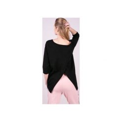 Bluzka Damska dresowa ANNA-Czarna. Czarne bluzki damskie 3 for u, bez wzorów, z elastanu, eleganckie, z klasycznym kołnierzykiem, bez rękawów. Za 135,20 zł.