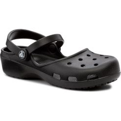 Sandały CROCS - Karin Clog W 202494 Black. Czarne klapki damskie Crocs, bez wzorów, z tworzywa sztucznego, bez obcasa, na obcasie. W wyprzedaży za 149,00 zł.