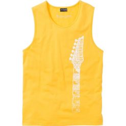Koszulka tank-top z nadrukiem Slim Fit bonprix żółty. Żółte koszulki męskie bonprix, xl, z nadrukiem, z okrągłym kołnierzem. Za 24,99 zł.