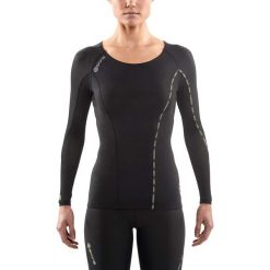 Topy damskie: Skins Koszulka damska DNAmic Long Sleeve Top czarna r. S (TSDLF001)