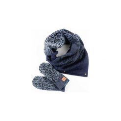 PROMOCJA Wełniany KOMPLET Szalik Rękawiczki. Niebieskie szaliki damskie marki CADOaccessories, bez wzorów, z bawełny. Za 240,00 zł.
