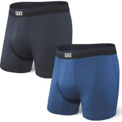 SAXX bokserki męskie Sport Mesh Bb Fly 2Pk Navy/City Blue M. Niebieskie slipy męskie termoaktywne Saxx, m, bez wzorów, z meshu. Za 169,00 zł.