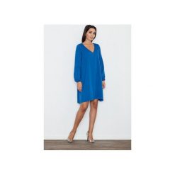Sukienka M566 Niebieski. Niebieskie sukienki damskie FIGL, xl, bez wzorów, bez kołnierzyka, bez rękawów. Za 149,00 zł.