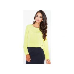 Bluzka M395imonka. Zielone bluzki damskie FIGL, m, bez wzorów, eleganckie, bez kołnierzyka, z długim rękawem. Za 99,00 zł.