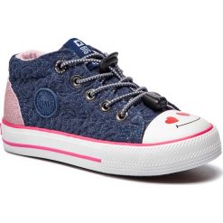 Trampki BIG STAR - DD374006 Navy. Niebieskie trampki dziewczęce z aplikacjami, z gumy. W wyprzedaży za 99,00 zł.