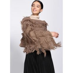 Khaki Ponczo Waking Up. Brązowe poncza Born2be, uniwersalny. Za 34,99 zł.