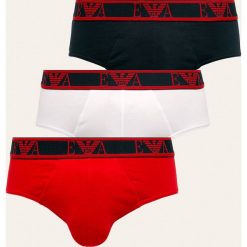 Emporio Armani - Slipy (3-pack). Niebieskie bokserki męskie Emporio Armani, bez wzorów, z elastanu. W wyprzedaży za 149,90 zł.