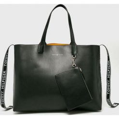 Tommy Hilfiger - Torebka dwustronna. Szare shopper bag damskie TOMMY HILFIGER, z materiału, do ręki, duże. Za 539,90 zł.