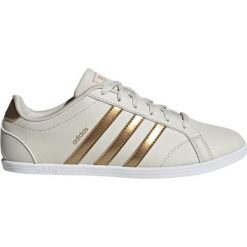 Buty damskie Adidas CONEO QT EG4099. Żółte buty sportowe damskie Adidas, w paski, ze skóry, sportowe, tenisowe. Za 179,99 zł.
