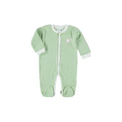 Little Śpioszki Retro Serce, zielony - Gr.68. Zielone śpiochy niemowlęce Little, bez wzorów, z bawełny, retro. Za 59,00 zł.