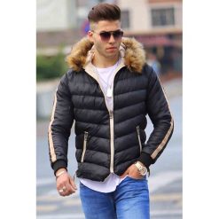Kurtka męska GEORGE BLACK/BEIGE. Czarne płaszcze męskie Kurtka męska GEORGE BLACK/BEIGE, na zimę, s, bez wzorów, bez kaptura. W wyprzedaży za 199,00 zł.