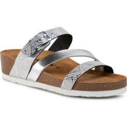 Klapki DR. BRINKMANN - 701485 Silber 92. Szare klapki damskie Dr. Brinkmann, bez wzorów, ze skóry ekologicznej, bez obcasa. Za 149,00 zł.