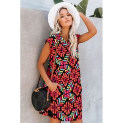Sukienka ERMINIA. Sukienki damskie Sukienka ERMINIA, s, bez wzorów, bez kołnierzyka, z krótkim rękawem, krótkie, mini. W wyprzedaży za 89,00 zł.