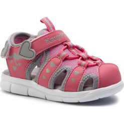 Sandały KANGAROOS - K-Mini 02035 000 6137 Flower Rose/Vapor Grey. Różowe sandały dziewczęce KangaROOS, ze skóry ekologicznej, bez zapięcia. Za 129,00 zł.