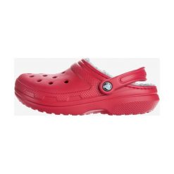 Crocs Classic Fuzz Lined Clog Crocs Czerwony. Czerwone klapki damskie Crocs, w paski, z materiału, bez obcasa. Za 230,95 zł.