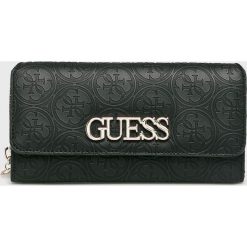 Guess Jeans - Portfel. Czarne portfele damskie marki Guess Jeans, z aplikacjami, z jeansu. Za 279,90 zł.
