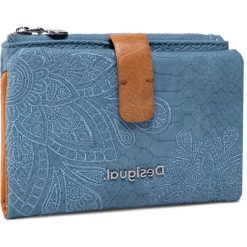 Duży Portfel Damski DESIGUAL - 20SAYP55 5052. Niebieskie portfele damskie Desigual, bez wzorów, ze skóry ekologicznej. Za 199,00 zł.