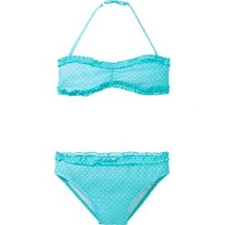 Stroje dwuczęściowe dziewczęce: Bikini dziewczęce (2 części) bonprix morsko-biały w kropki